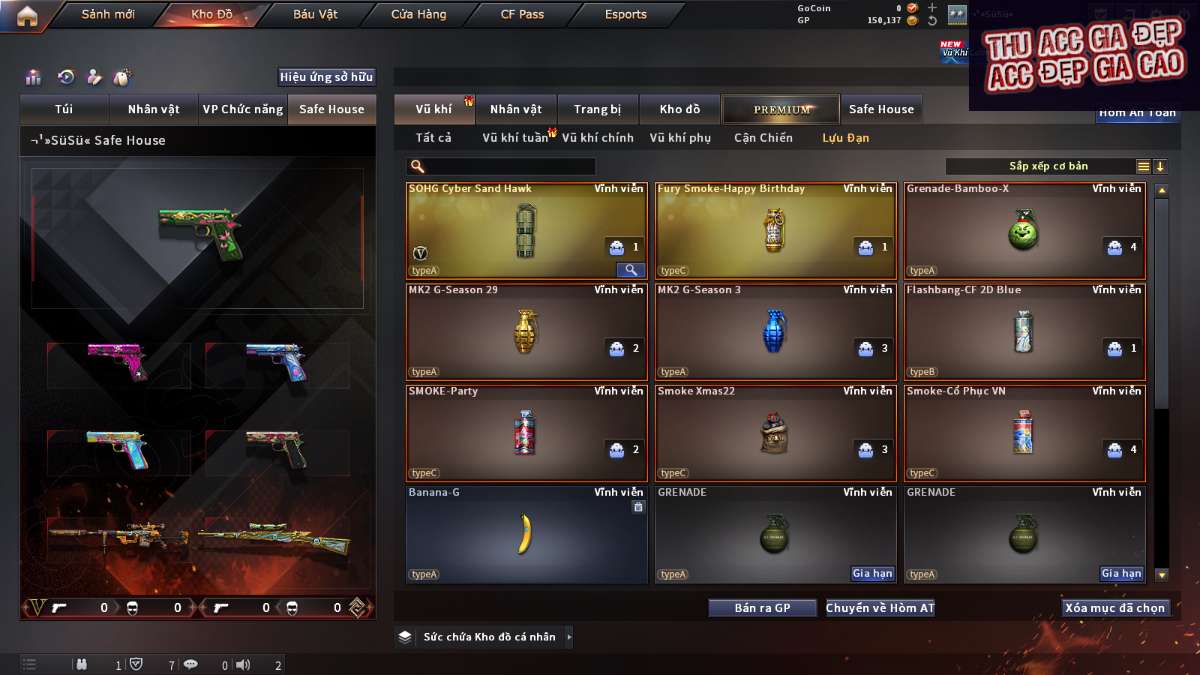 shop acc cf uy tin gia re
